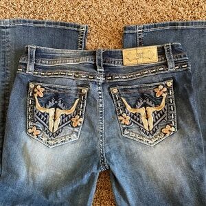 Miss Me Longhorn Embroidered Bootcut Jeans